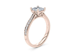 Angelina - Princess - Labgrown Diamond, Diamond Band Engagement Ring