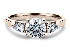 Rosina - Round - Natural Diamond Trilogy Engagement Ring