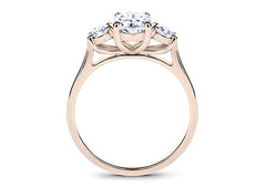 Angela - Oval - Labgrown Diamond Trilogy Engagement Ring