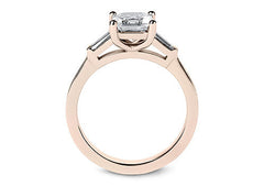 Maria - Princess - Natural Diamond Trilogy Engagement Ring