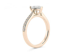 Angelina - Pear - Natural Diamond, Diamond Band Engagement Ring
