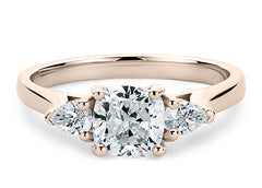 Rosina - Cushion - Natural Diamond Trilogy Engagement Ring
