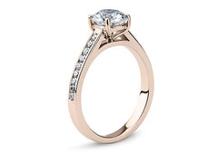 Mia - Round - Natural Diamond, Diamond Band Engagement Ring