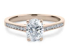 Mia - Oval - Labgrown Diamond, Diamond Band Engagement Ring