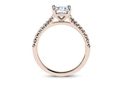 Bella - Princess - Natural Diamond, Diamond Band Engagement Ring