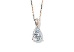 Pear Diamond Pendant in Rose Gold