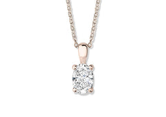 Oval Diamond Pendant in Rose Gold