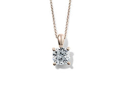 Cushion Diamond Pendant in Rose Gold
