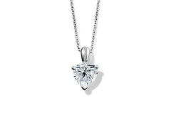Heart Diamond Pendant in White Gold