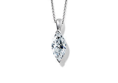 Marquise Diamond Pendant in White Gold