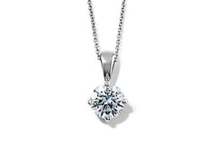 Round Diamond Pendant in White Gold
