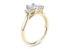 Angela - Emerald - Labgrown Diamond Trilogy Engagement Ring