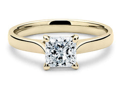 Isabella - Princess - Natural Diamond Solitaire Engagement Ring