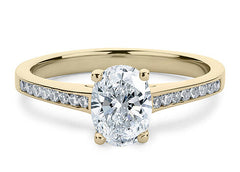 Mia - Oval - Natural Diamond, Diamond Band Engagement Ring