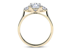 Angela - Cushion - Natural Diamond Trilogy Engagement Ring