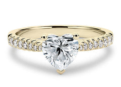 Bella - Heart - Labgrown Diamond, Diamond Band Engagement Ring