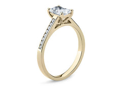 Mia - Radiant - Natural Diamond, Diamond Band Engagement Ring