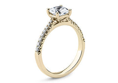 Bella - Cushion - Natural Diamond, Diamond Band Engagement Ring