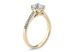 Mia - Cushion - Natural Diamond, Diamond Band Engagement Ring