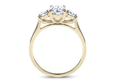 Angela - Oval - Natural Diamond Trilogy Engagement Ring