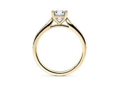 Angelina - Asscher - Natural Diamond, Diamond Band Engagement Ring