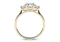 Angela - Asscher - Natural Diamond Trilogy Engagement Ring