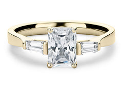 Maria - Radiant - Natural Diamond Trilogy Engagement Ring