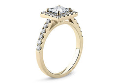 Jianna - Princess - Natural Diamond Halo Engagement Ring