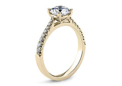 Bella - Round - Natural Diamond, Diamond Band Engagement Ring