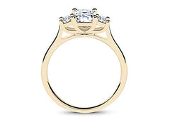 Angela - Emerald - Natural Diamond Trilogy Engagement Ring