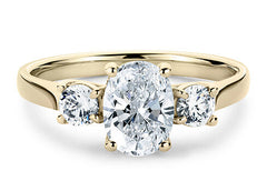 Angela - Oval - Natural Diamond Trilogy Engagement Ring