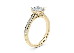 Angelina - Cushion - Natural Diamond, Diamond Band Engagement Ring