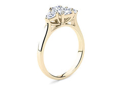 Rosina - Emerald - Natural Diamond Trilogy Engagement Ring