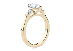 Maria - Marquise - Natural Diamond Trilogy Engagement Ring