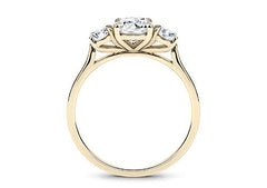 Angela - Round - Natural Diamond Trilogy Engagement Ring