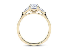 Maria - Emerald - Natural Diamond Trilogy Engagement Ring