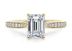 Angelina - Emerald - Labgrown Diamond, Diamond Band Engagement Ring