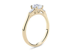 Maria - Asscher - Natural Diamond Trilogy Engagement Ring