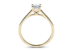 Mia - Oval - Natural Diamond, Diamond Band Engagement Ring