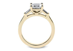 Maria - Princess - Natural Diamond Trilogy Engagement Ring