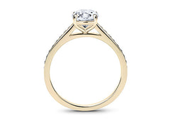 Mia - Round - Natural Diamond, Diamond Band Engagement Ring