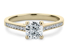 Mia - Cushion - Labgrown Diamond, Diamond Band Engagement Ring