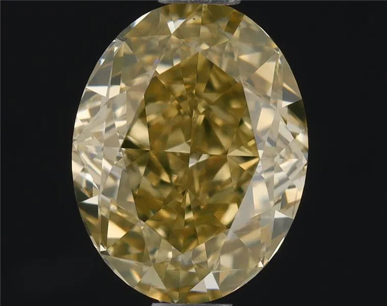 0.92ct Oval Natural Diamond (Colour Fancy Brownish Yellow, Clarity VS2, GIA Certified)