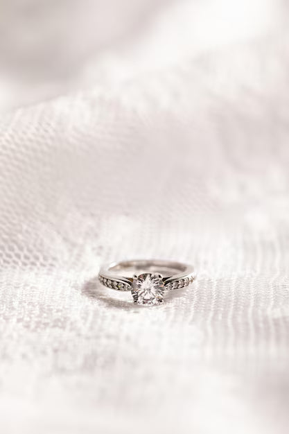 Diamond solitaire engagement ring held in a claw setting