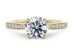 Angelina - Round - Natural Diamond, Diamond Band Engagement Ring