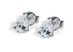 Pear Diamond Stud Earrings in Platinum