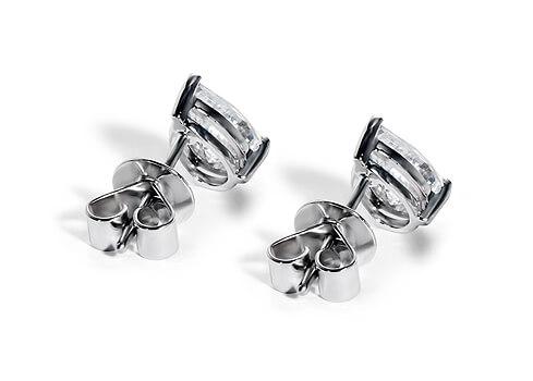 Pear Diamond Stud Earrings in Platinum