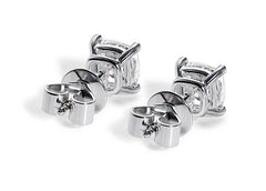 Cushion Diamond Stud Earrings in Platinum