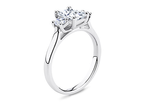 Angela - Emerald - Natural Diamond Trilogy Engagement Ring