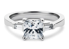 Maria - Princess - Natural Diamond Trilogy Engagement Ring